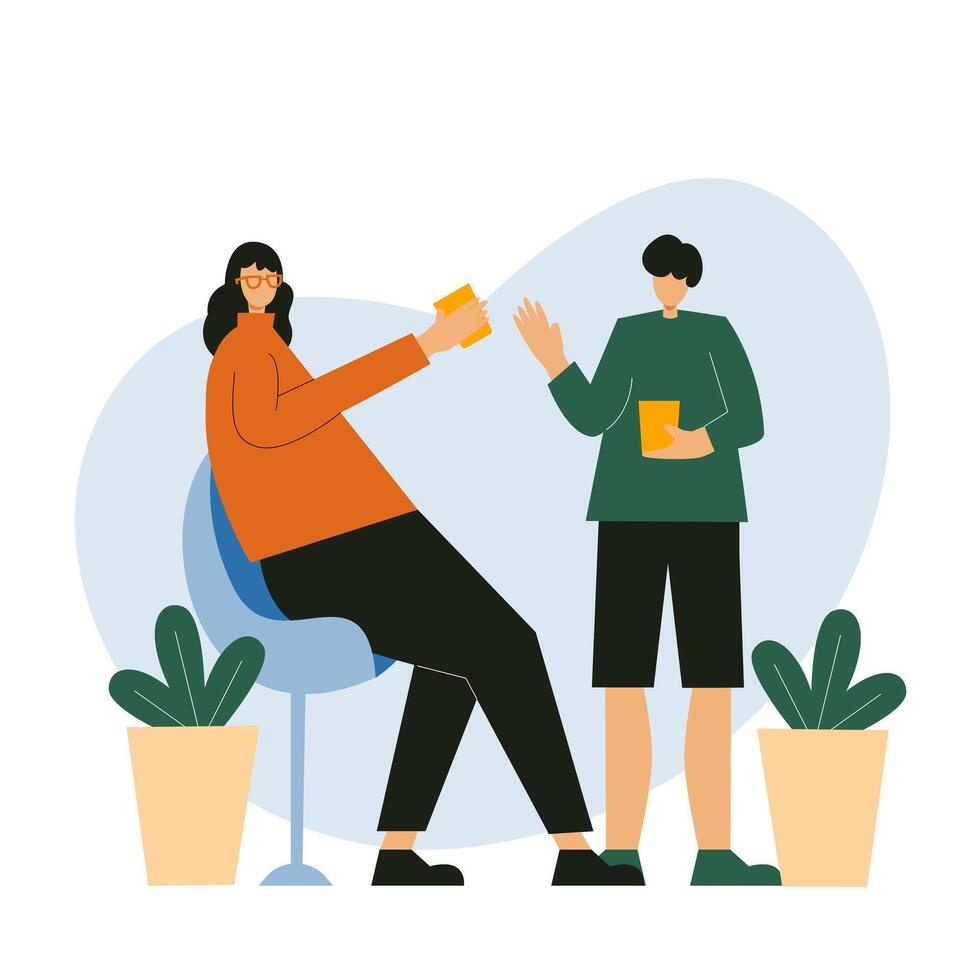 of portrait of Asian life with flat design illustrations vector