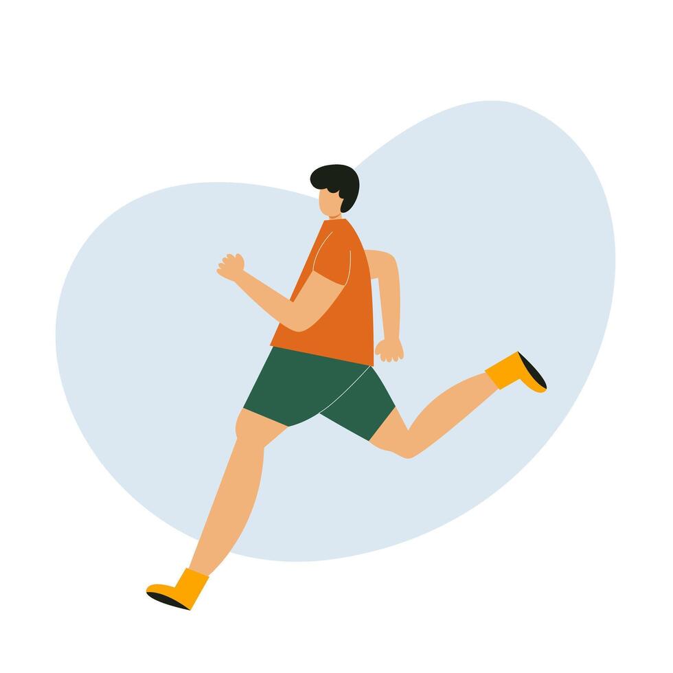 Illustration of a man doing jogging vector