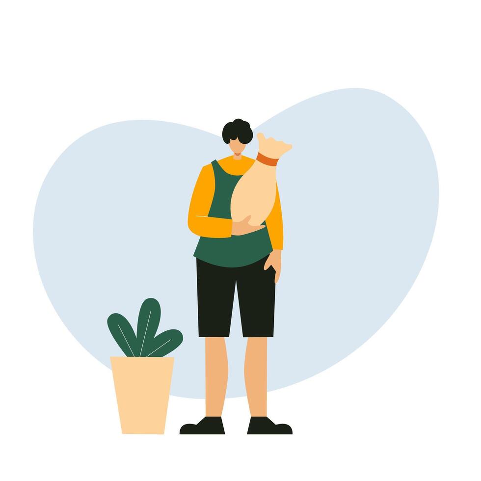 Illustration of a potter creating his work vector