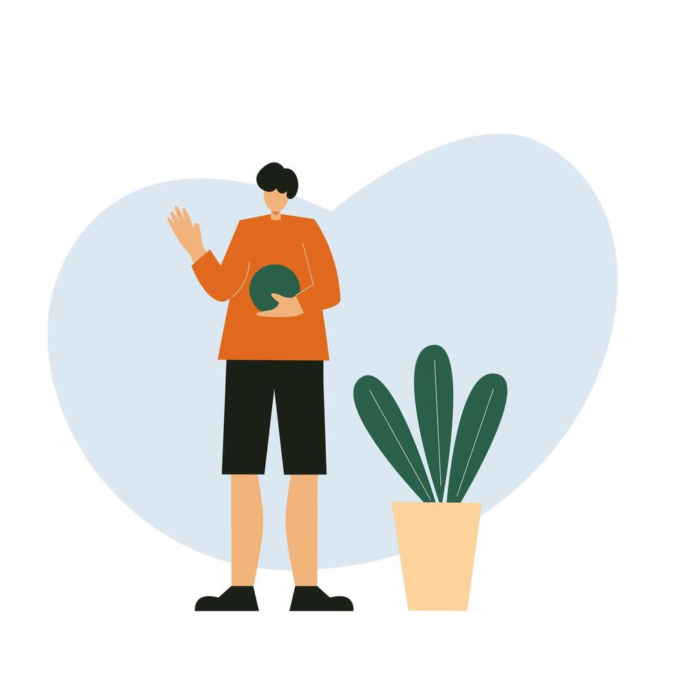 A man is waving to someone vector