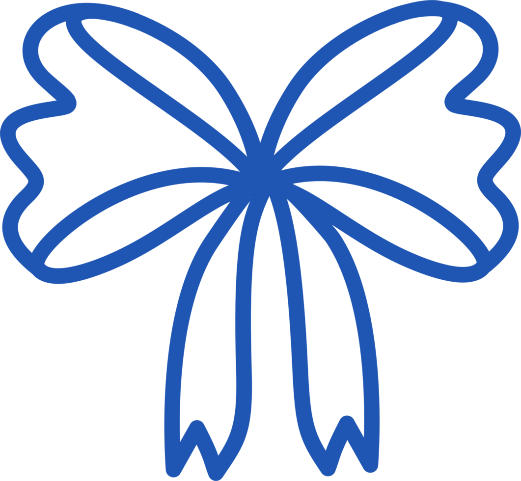 a blue outline bow png