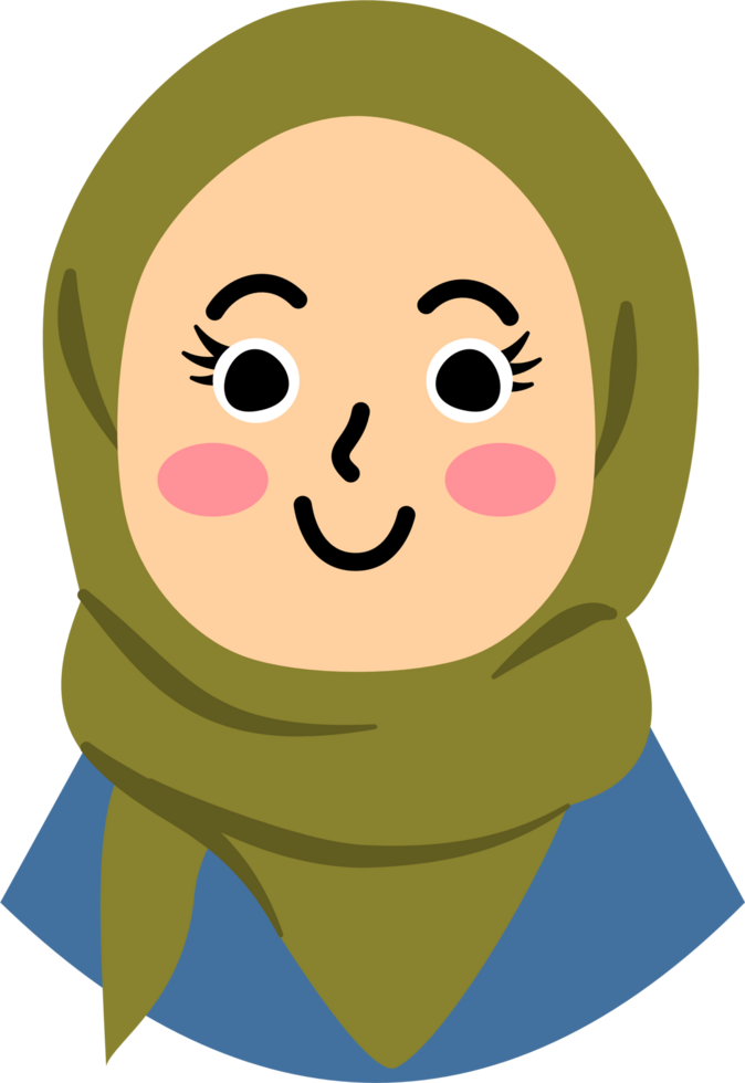 Girl wearing green coloured hijab png