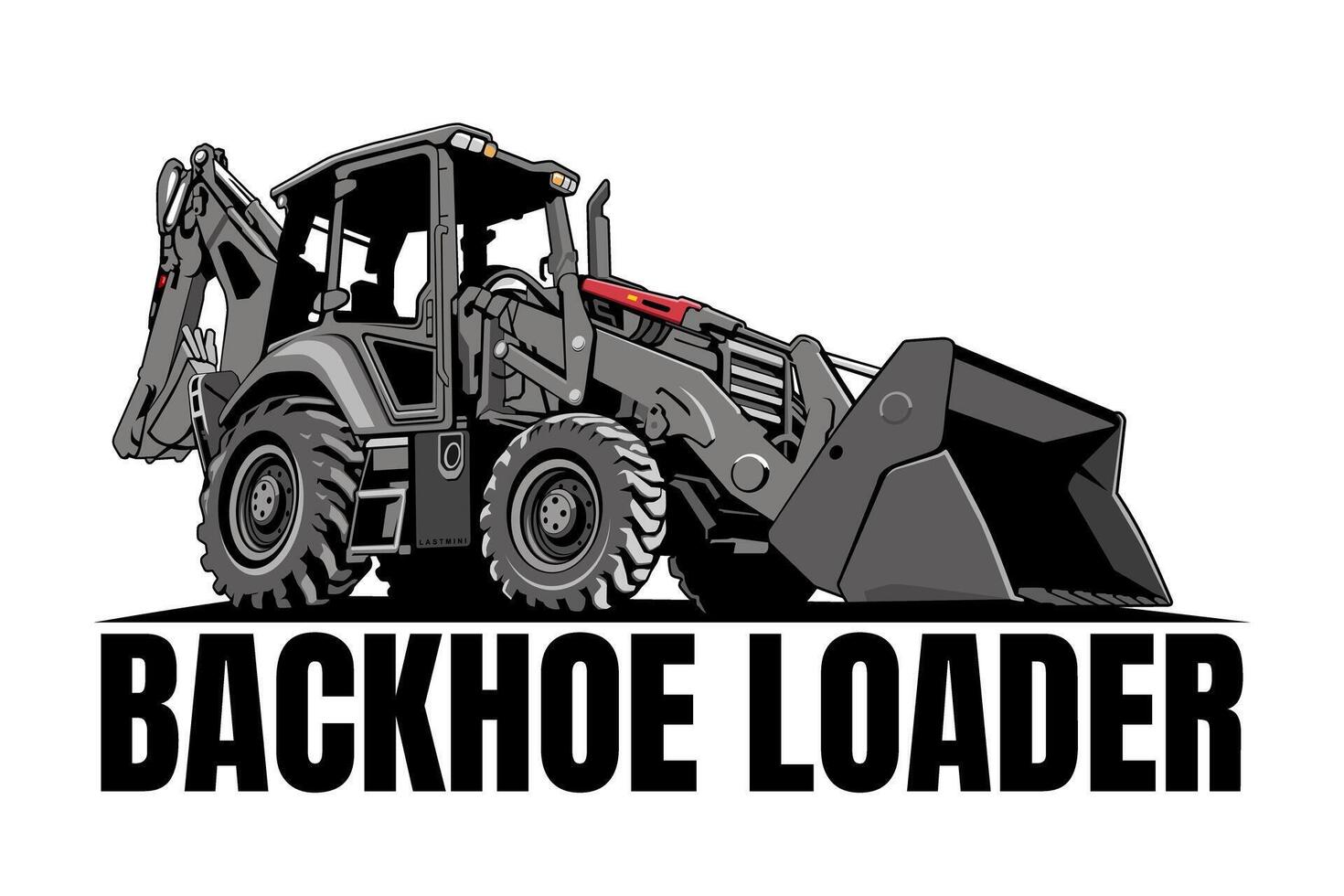 backhoe loader illustration logo design art vector