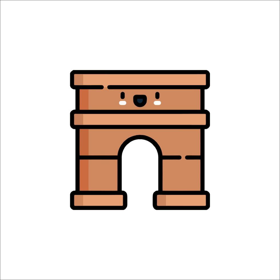 The arch of triumph icon in a flat style vector