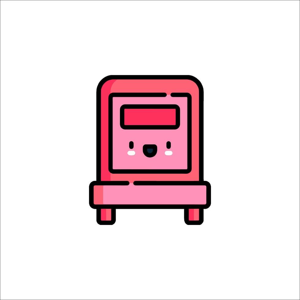 A pink box with a smiley face on it vector