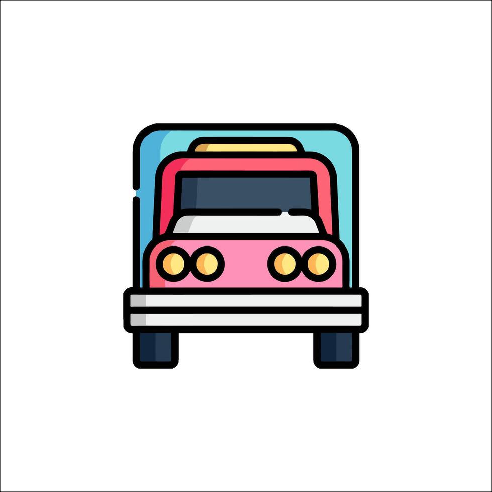 A pink truck icon on a white background vector