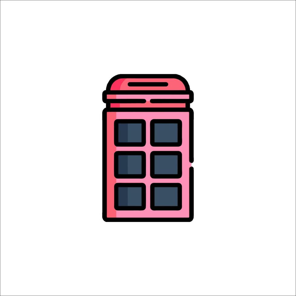 A pink box with four squares on it vector