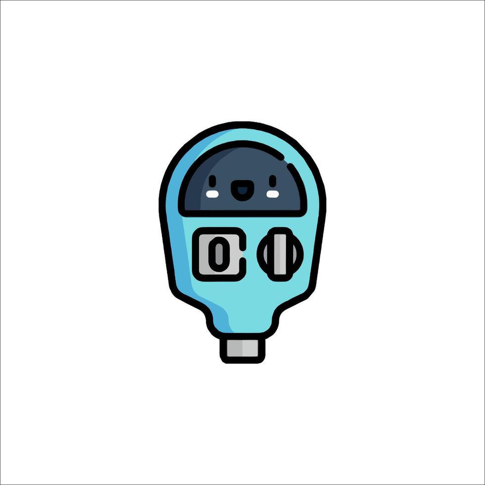 A blue and black cartoon character with a smile on its face vector