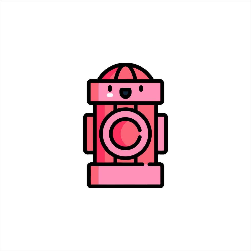 A pink fire hydrant icon on a white background vector
