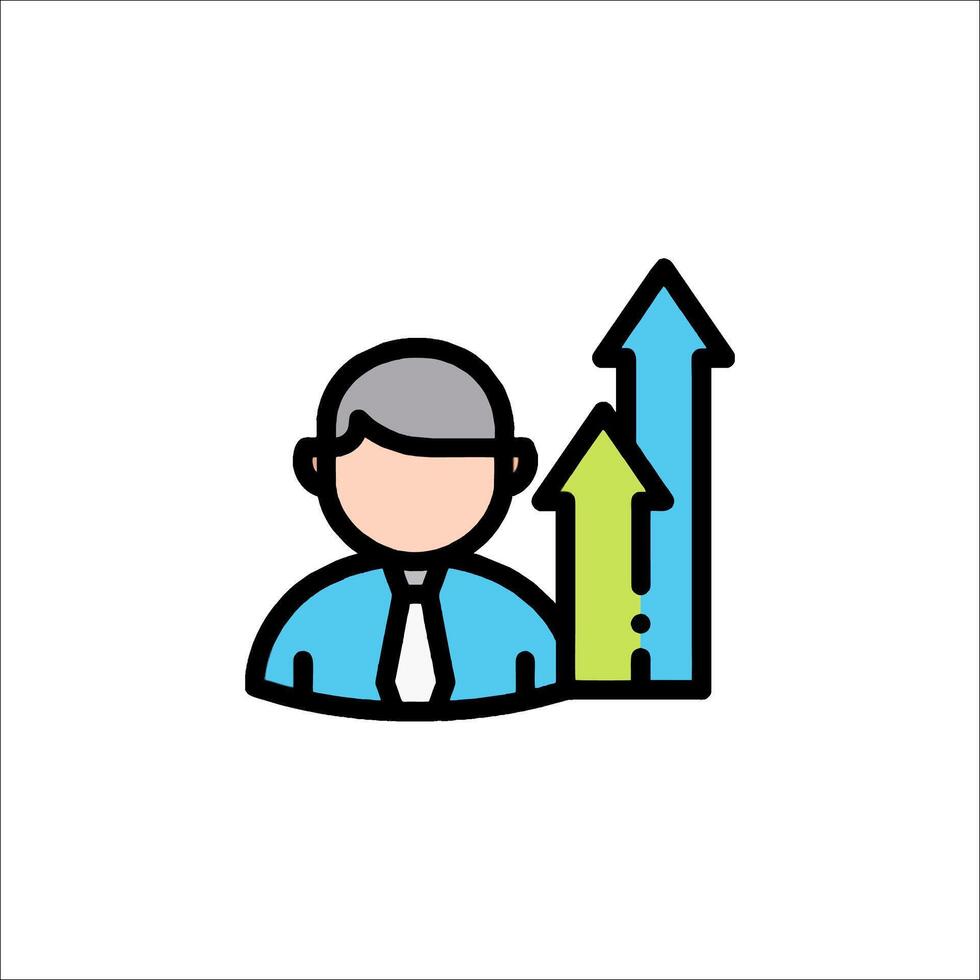 Businessman with arrow and growth icon vector