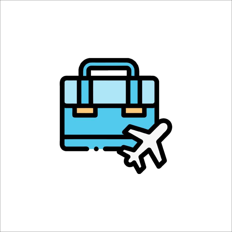 Travel bag icon illustration vector