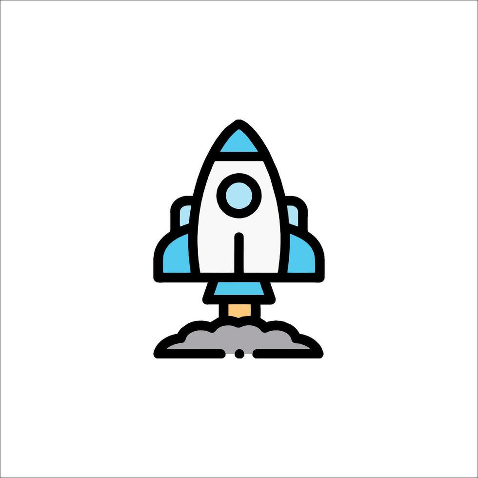A rocket ship icon on a white background vector