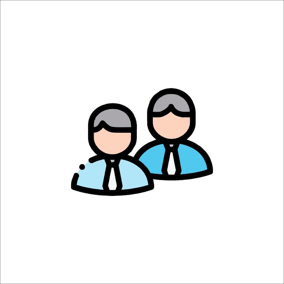 Two people in business attire icon vector