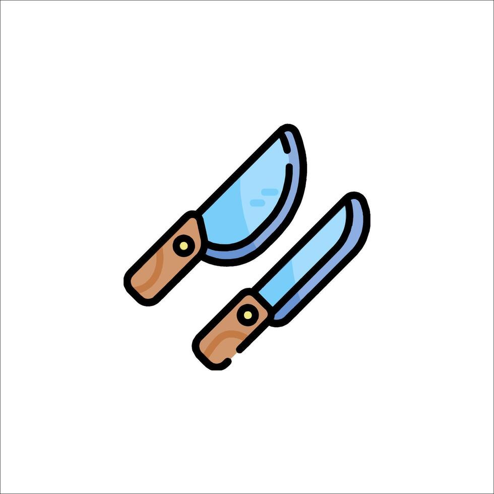Two knives on a white background vector