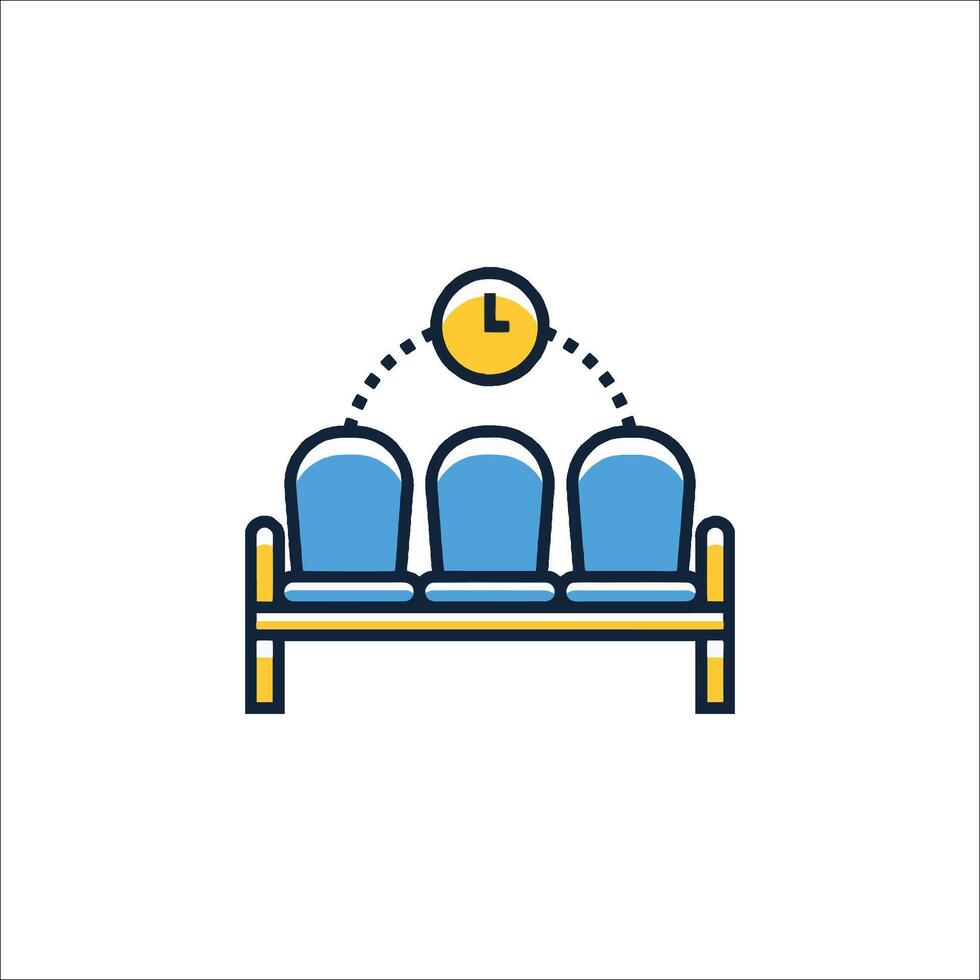 A chair with a clock on it and a chair vector