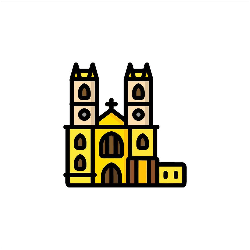 A church icon in a line style vector
