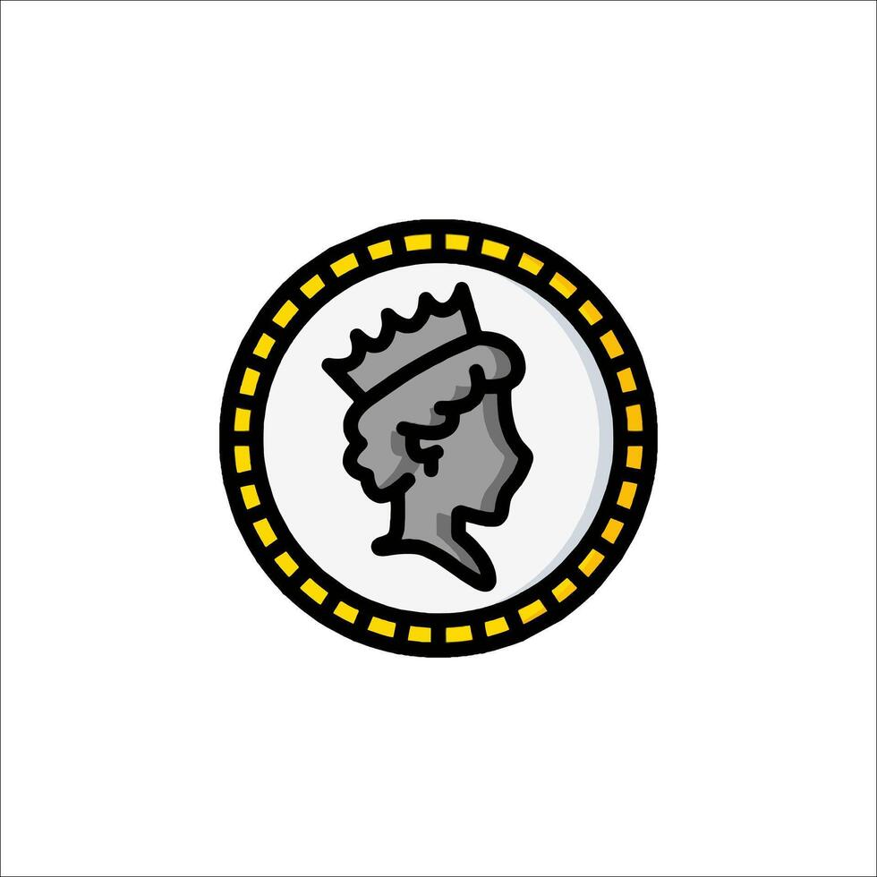 Queen of england coin icon illustration vector