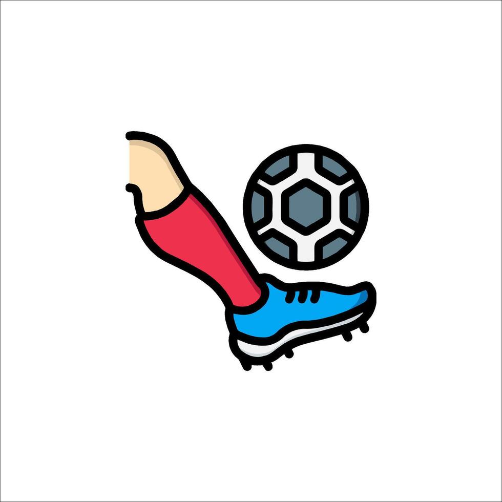 Soccer ball and foot icon illustration vector
