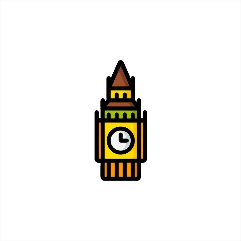 Big ben clock icon illustration vector
