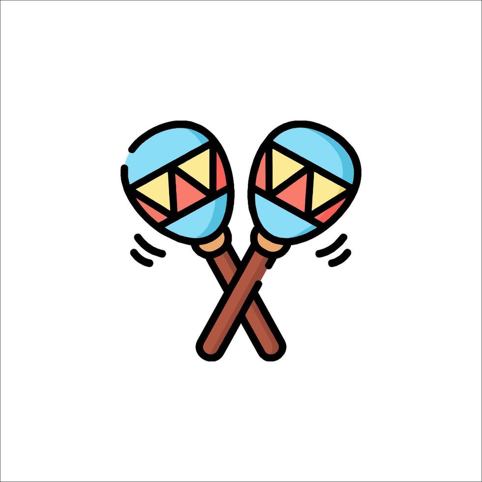 Two maracas icon on a white background vector