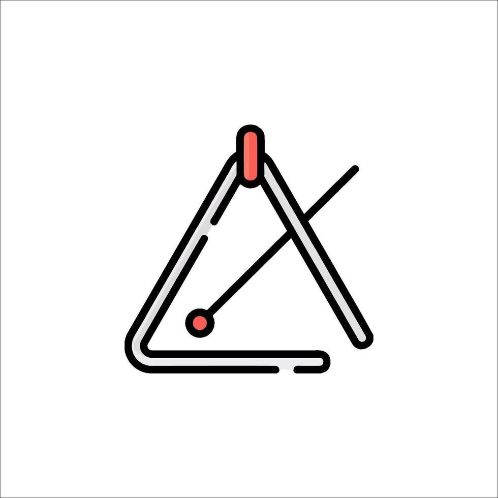 A triangle with a red dot on it vector