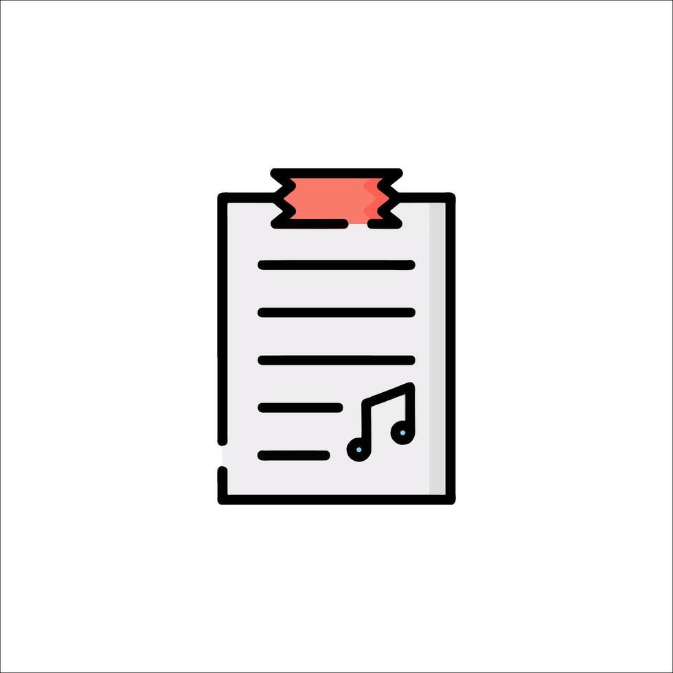 A note with music notes on it vector
