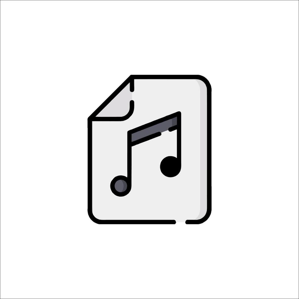 Music note icon illustration vector