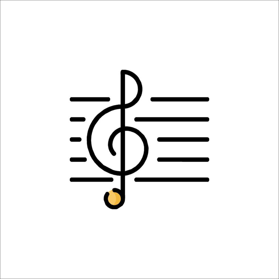 Music note icon illustration vector