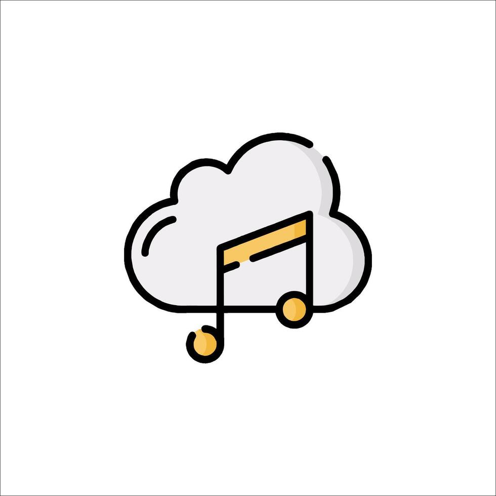 Music note icon with cloud and music notes vector