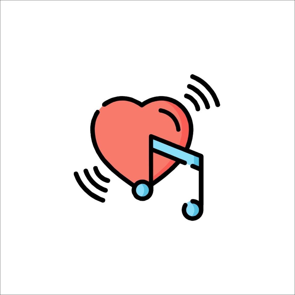 Heart music icon illustration vector