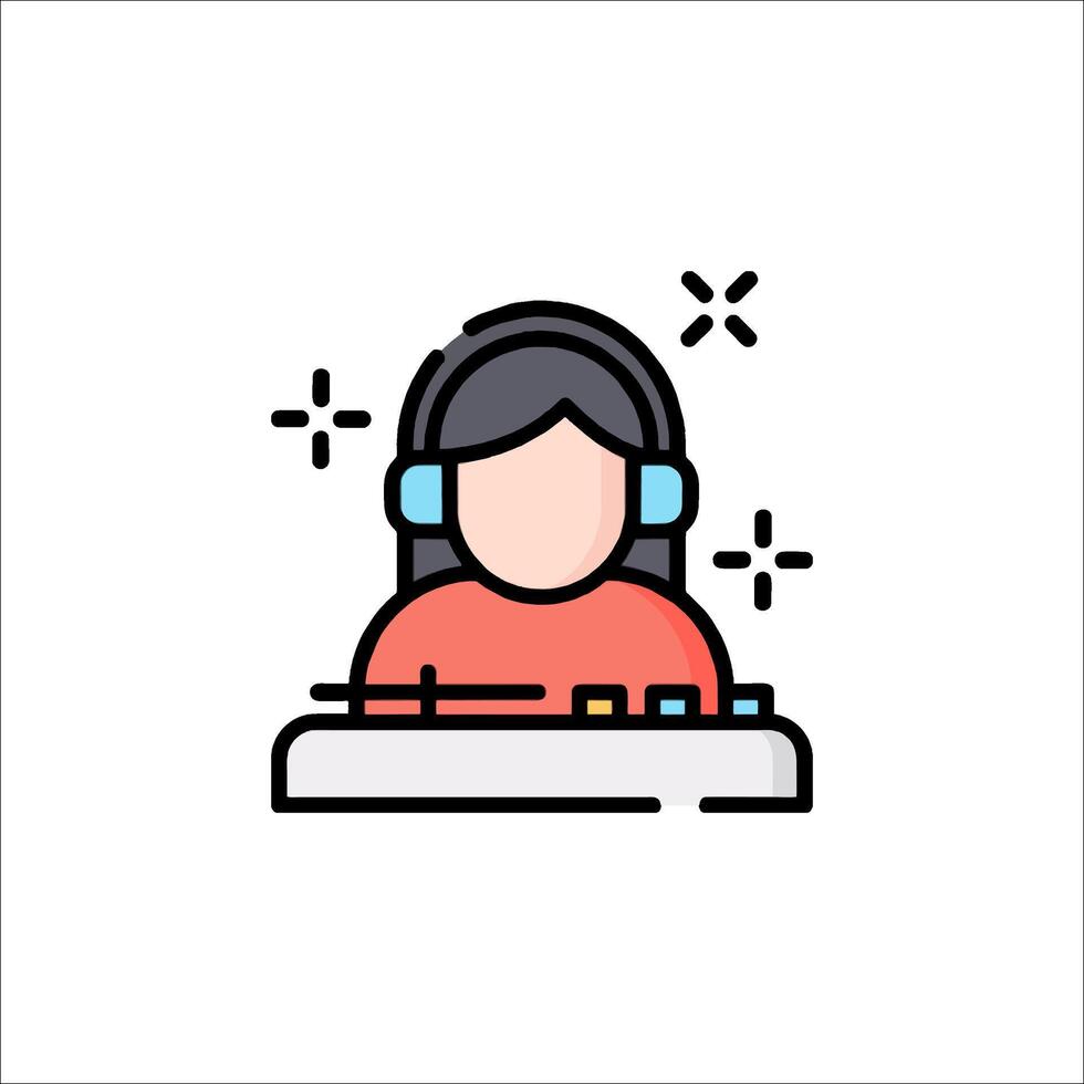 Dj icon, illustration vector