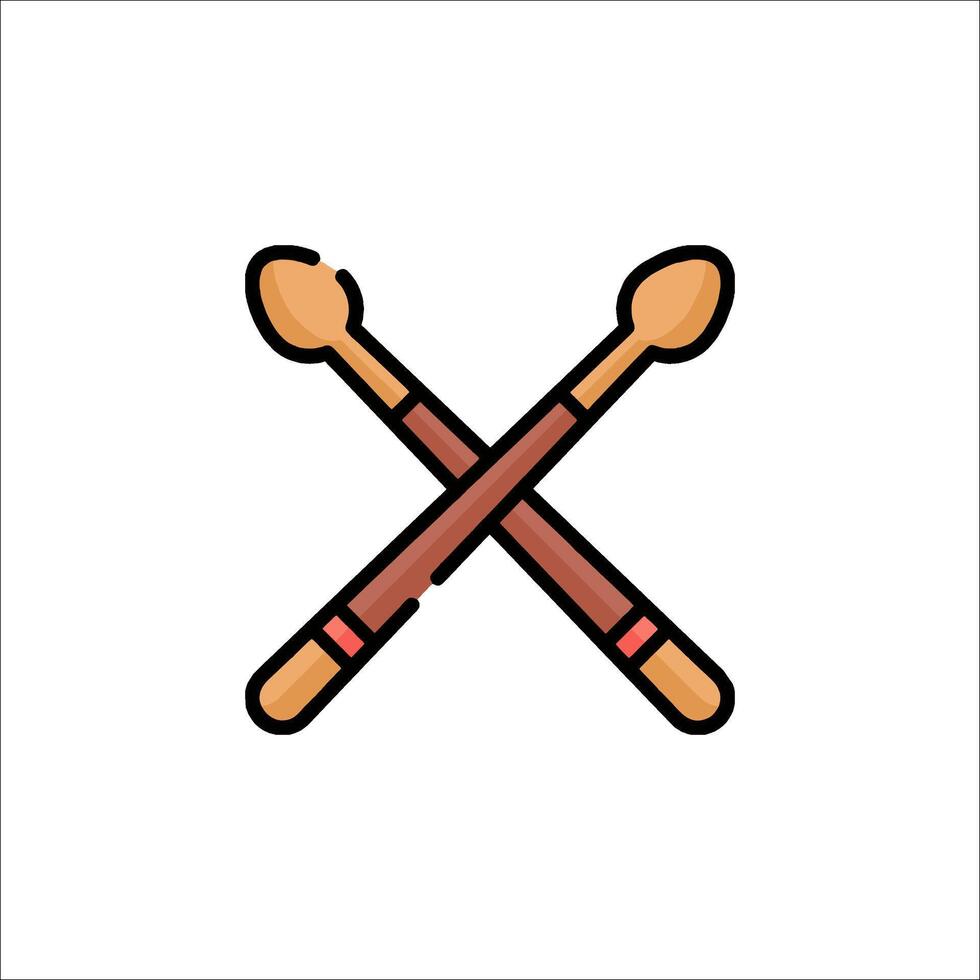 Two crossed sticks icon on white background vector