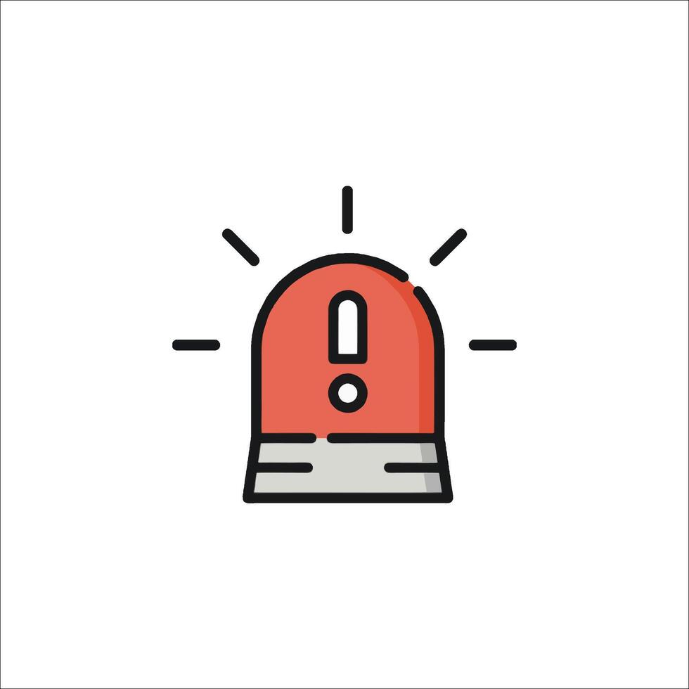 A red alarm bell icon with a light on top vector