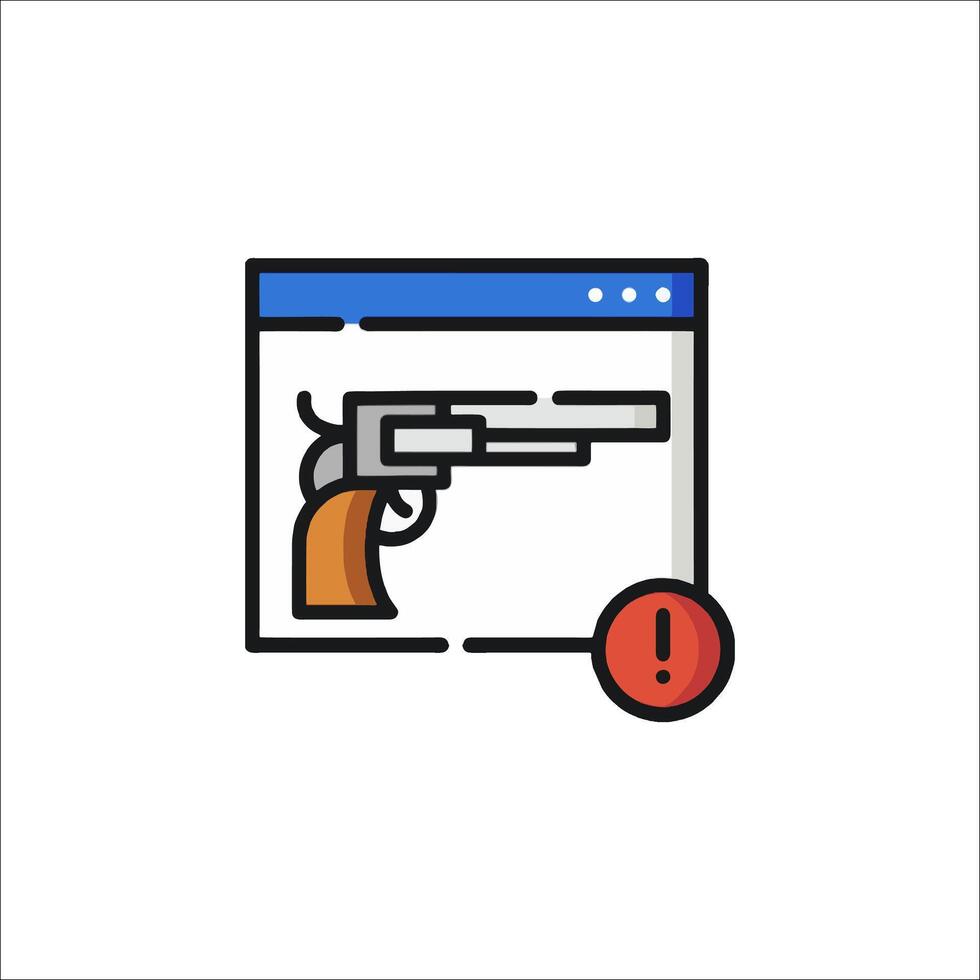 un pistola icono en un computadora pantalla vector