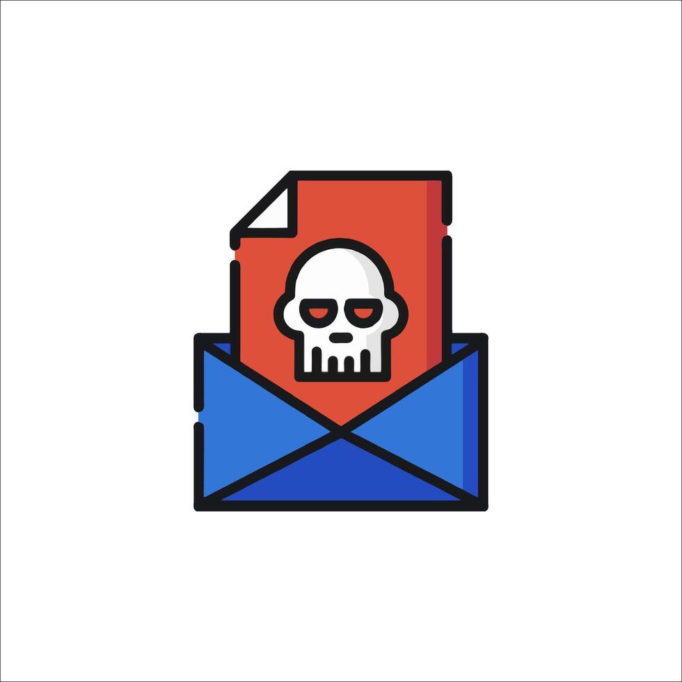An email with a skull inside it vector