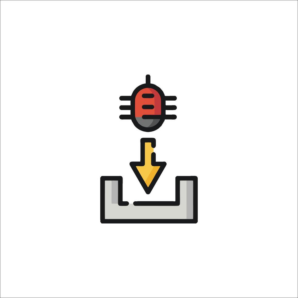 A bug is flying into a computer vector