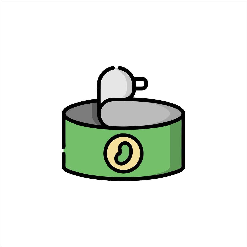 A green and white can with a button on it vector