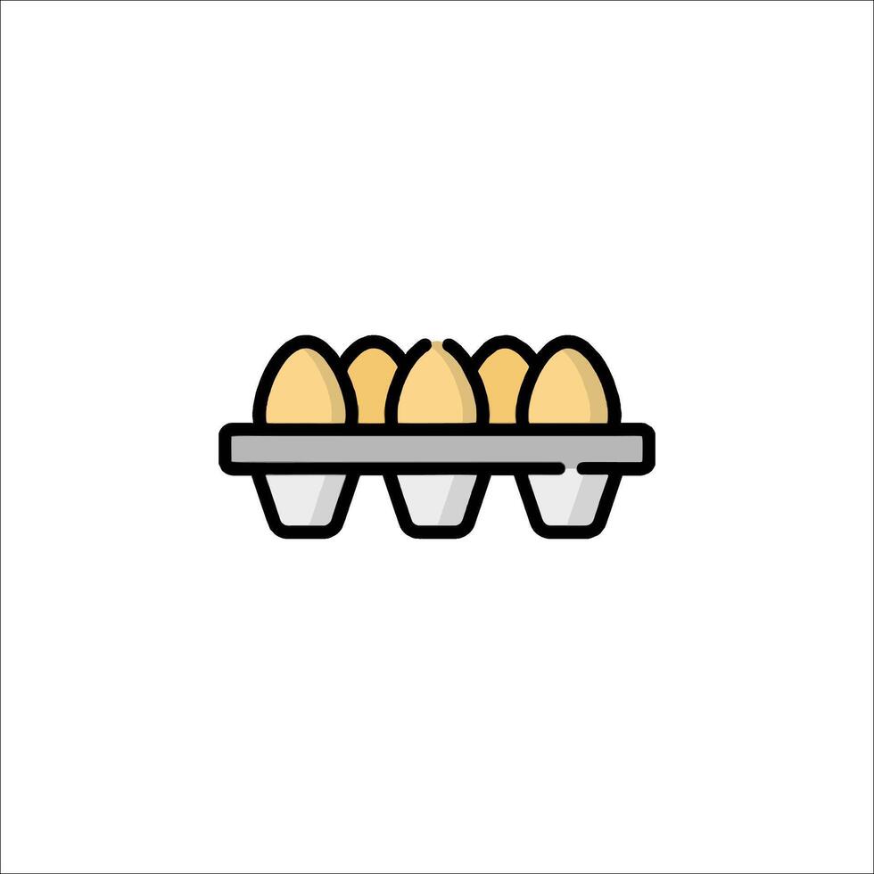 Eggs in a tray icon illustration vector