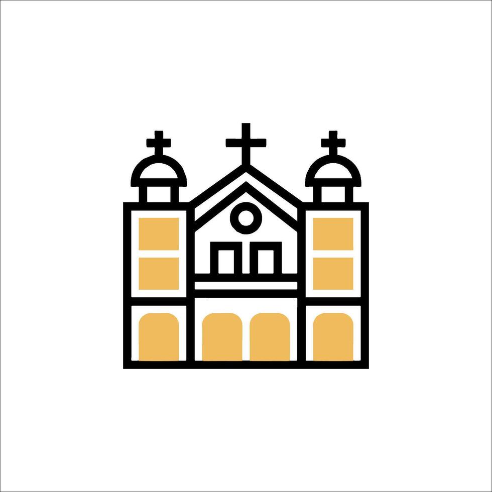 A church icon with a cross on top vector