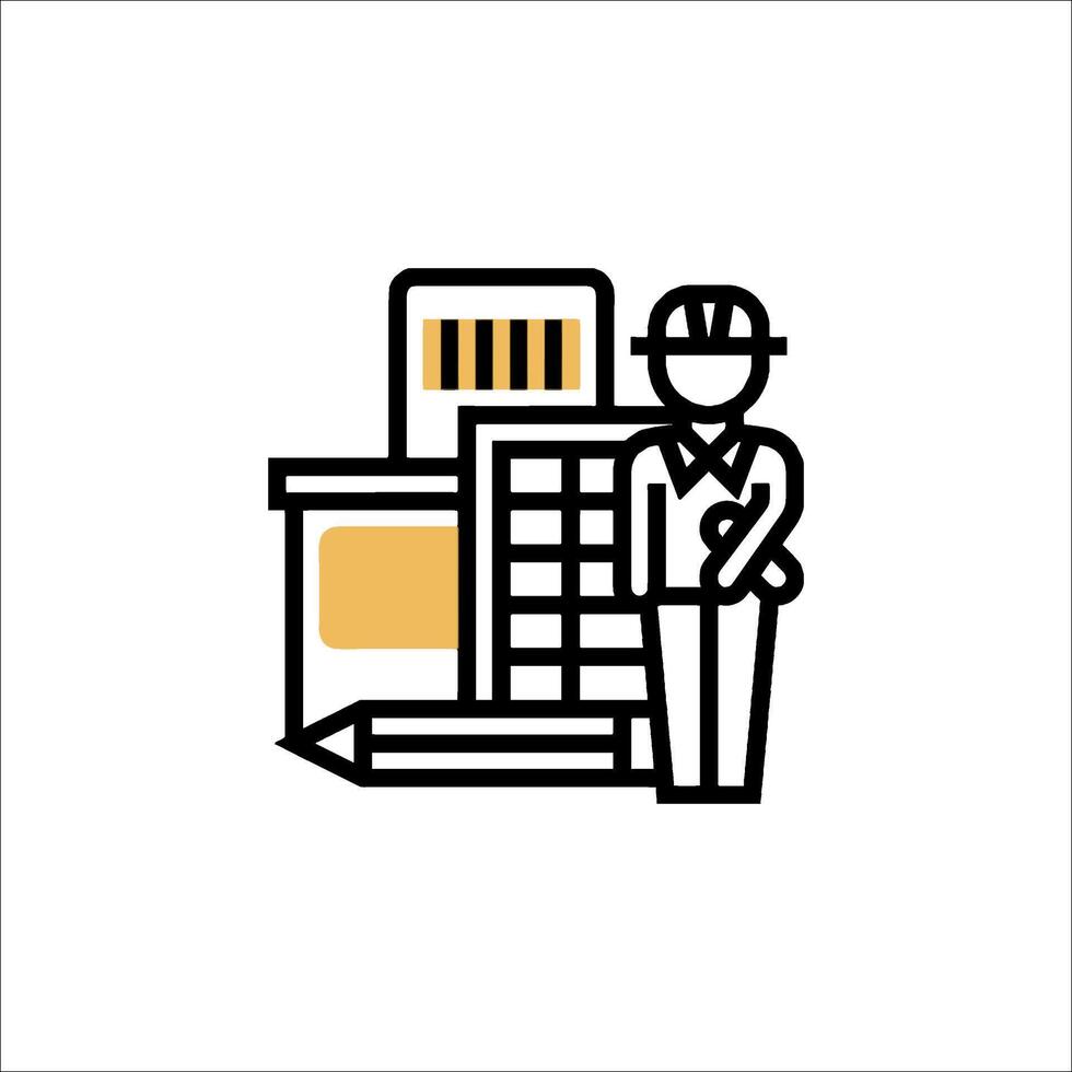 Construction worker icon illustration vector