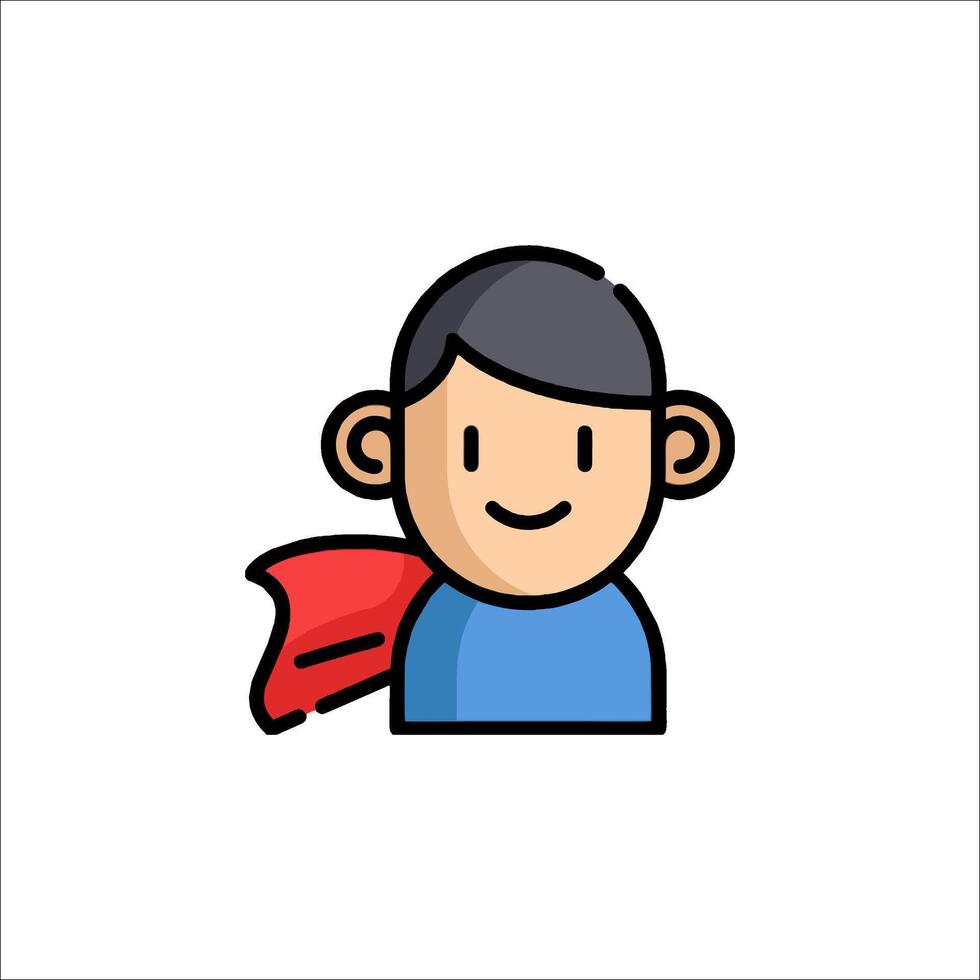 A cartoon man with a red cape vector