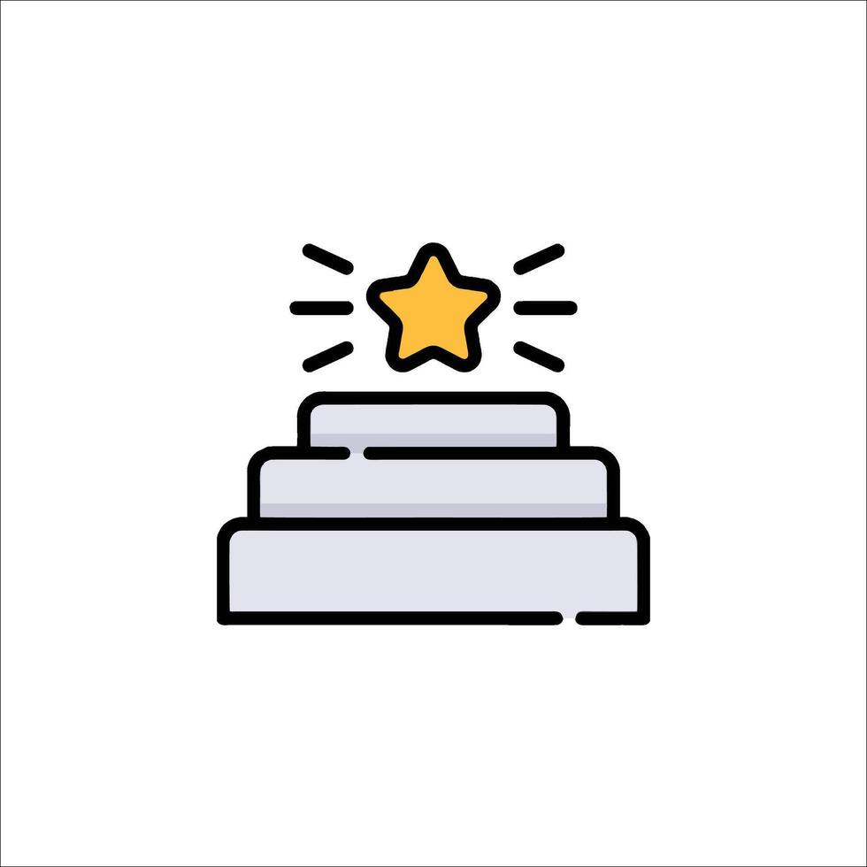 A star on top of a cake icon vector