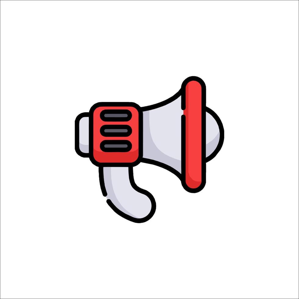 A red megaphone icon on a white background vector