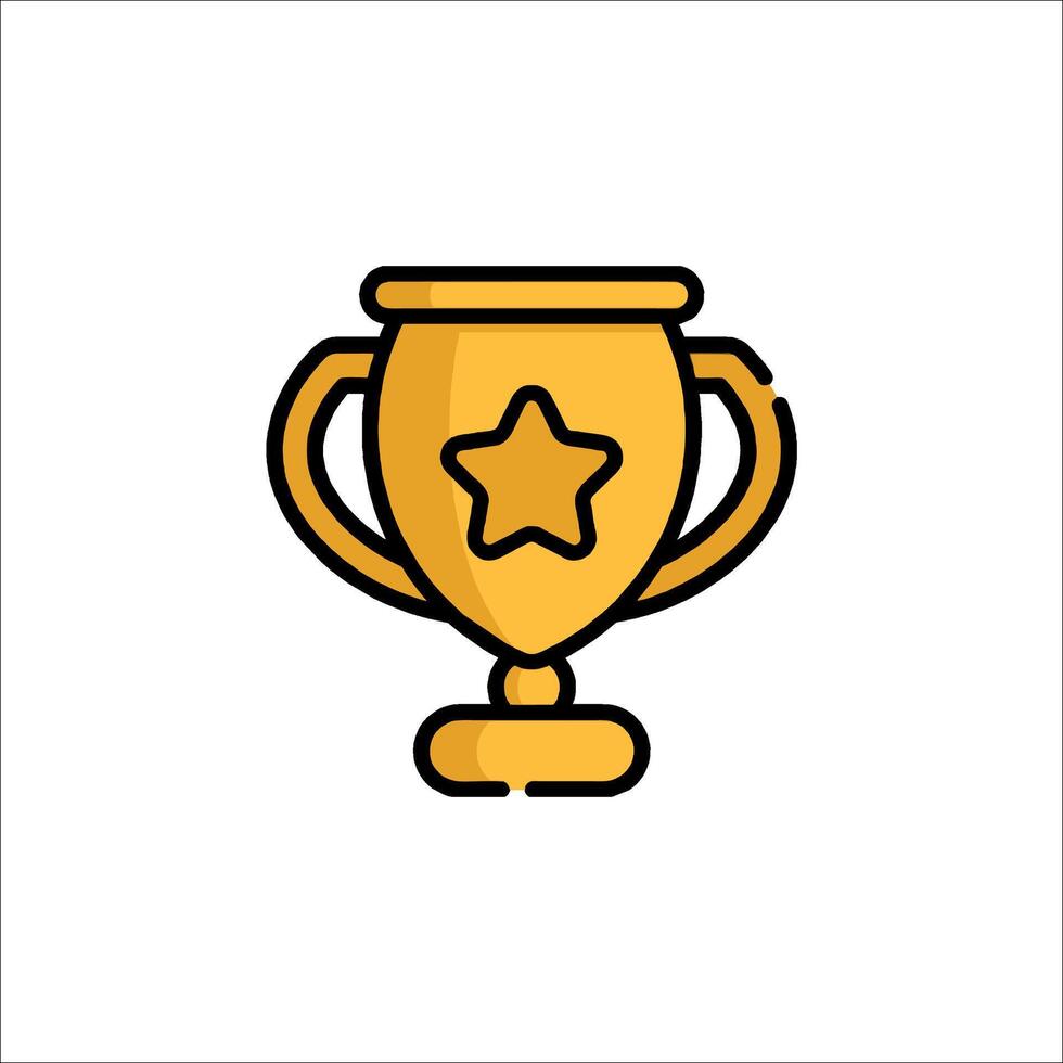 A gold trophy cup icon on a white background vector