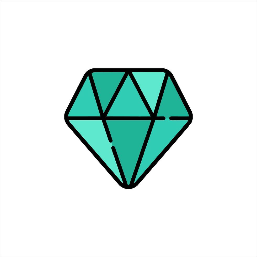 A diamond icon in a line style vector