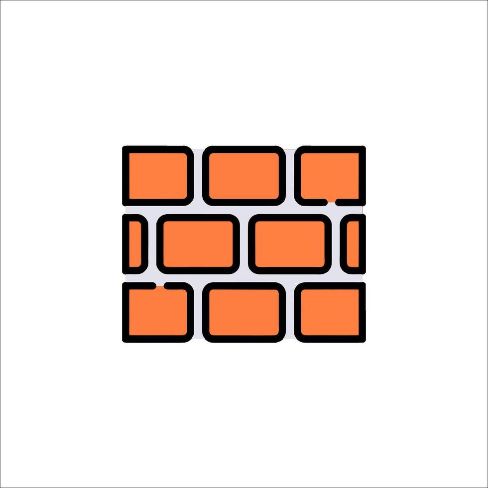 A brick wall icon on a white background vector