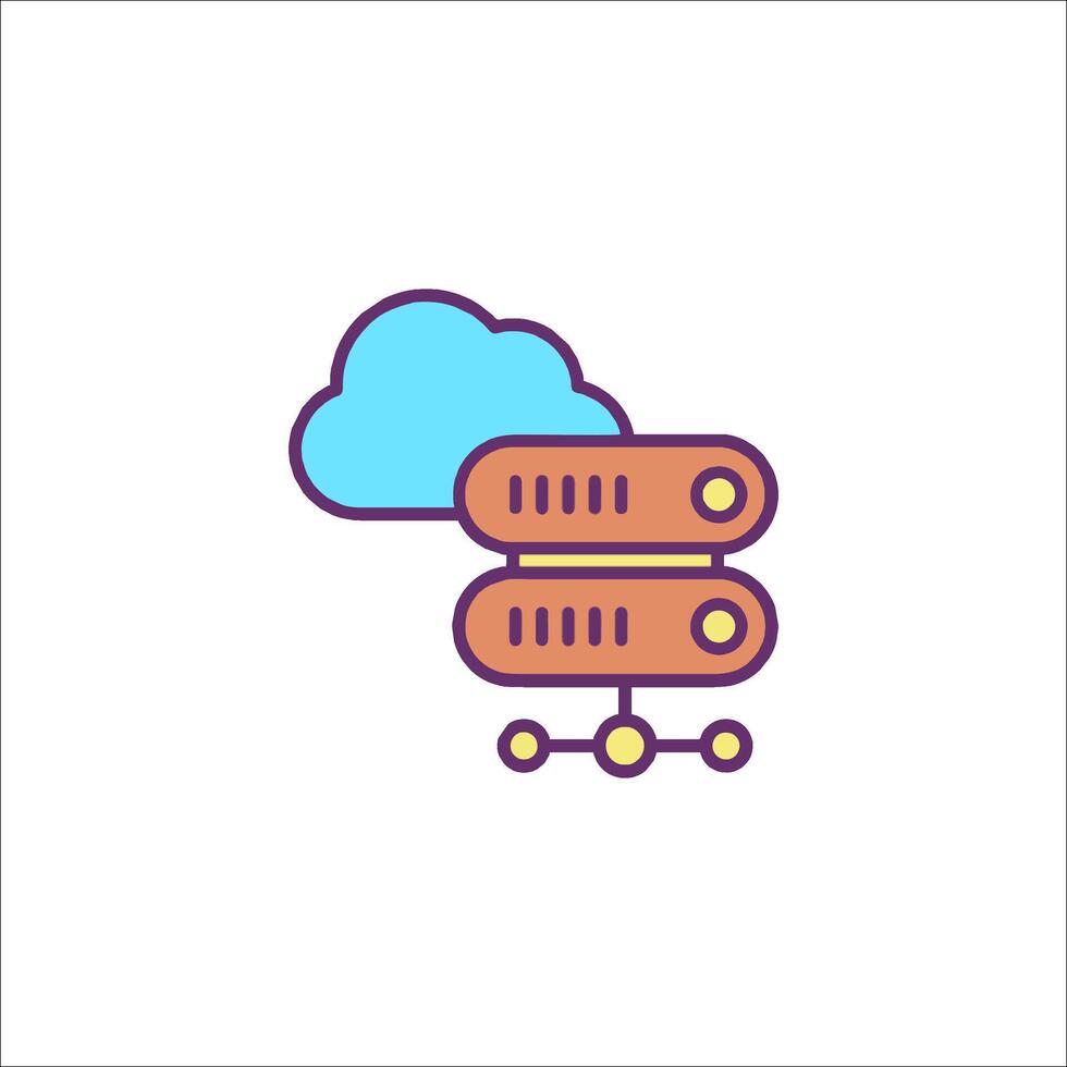 A cloud and a server icon vector