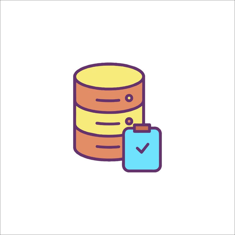 A database icon with a check mark vector