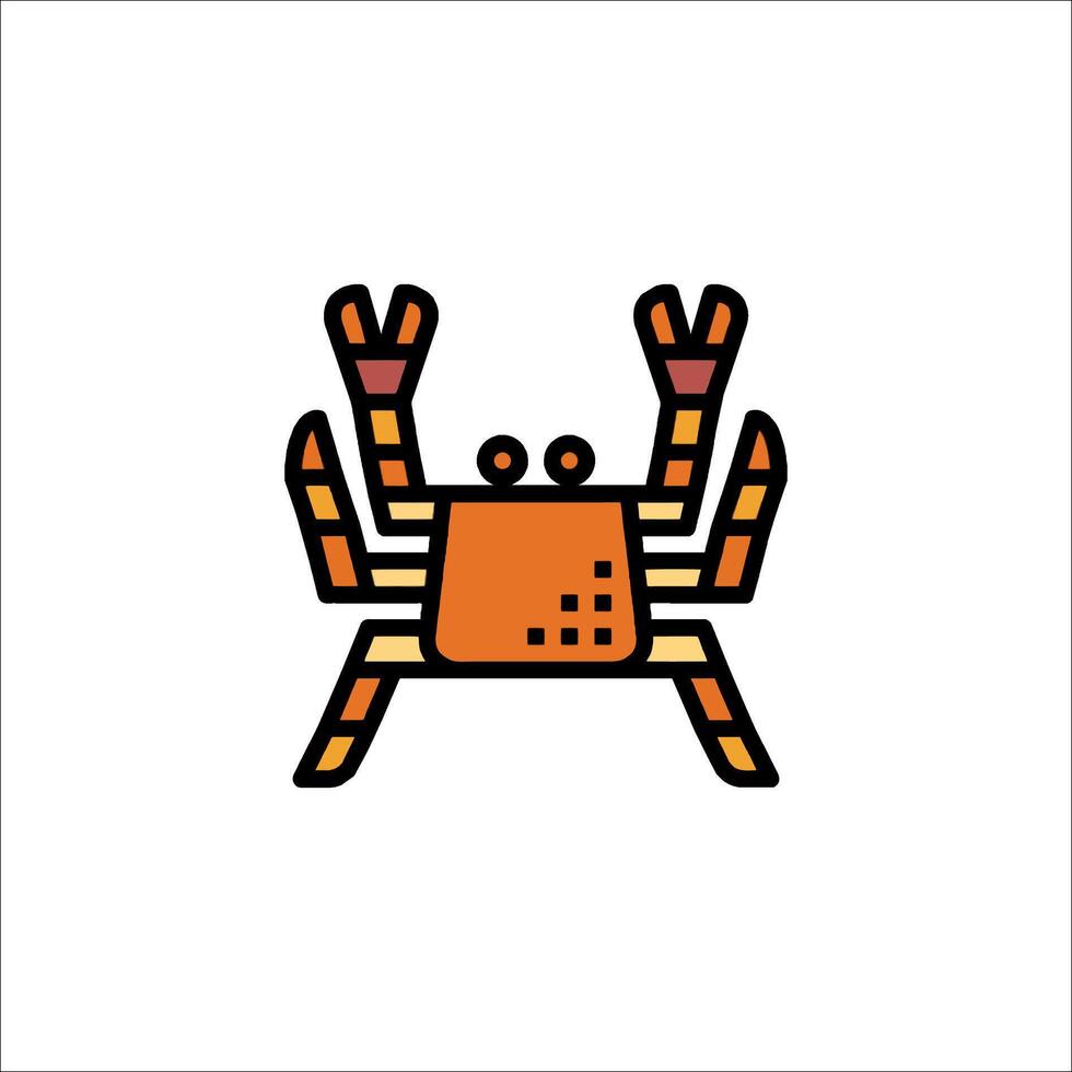 A crab icon in a line style vector