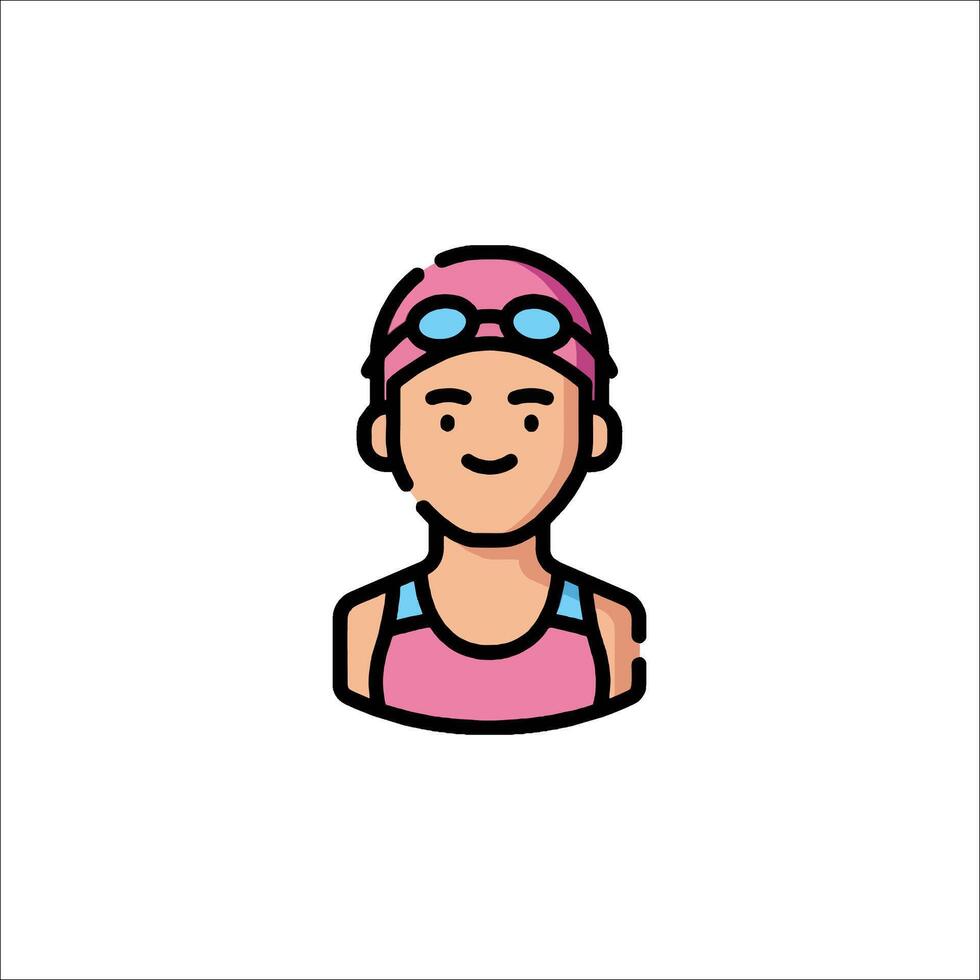 A woman in a swim cap and goggles vector